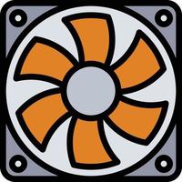 fan cooler cold computer accessory - filled outline icon vector