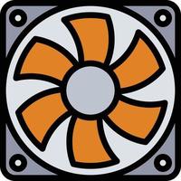 fan cooler cold computer accessory - filled outline icon vector