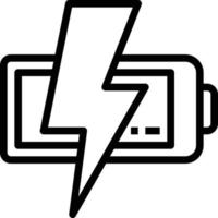 charging battery power lighting ecology - outline icon vector