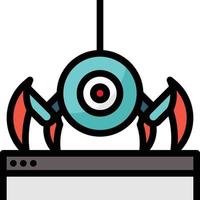 rastrear araña robot sitio web seo - icono de contorno lleno vector