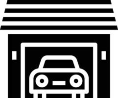 garage car park house building - solid icon vector