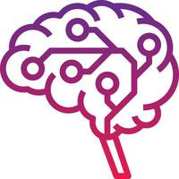 brain circuit ai artificial intelligence - gradient icon vector