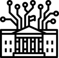 government building ai artificial intelligence - outline icon vector