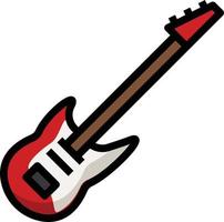 electric guitar music musical instrument - filled outline icon vector