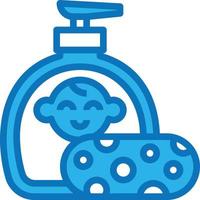 soap sponge bath baby accessories - blue icon vector