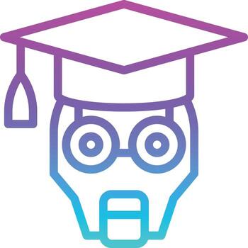 education robot ai artificial intelligence - gradient icon vector