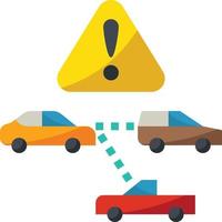 collision avoidance warning ai artificial intelligence - flat icon vector