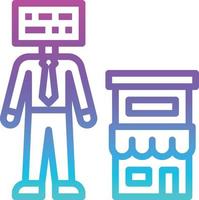 business shop ai artificial intelligence - gradient icon vector