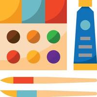 watercolor paintbrush creative palette - flat icon vector