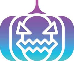 decoración de iluminación de cabeza de calabaza halloween - icono de gradiente sólido vector