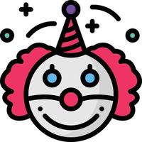 clown joker avatar circus entertainment - filled outline icon vector