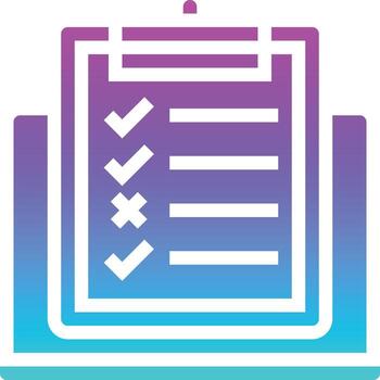 testing checklist requirment software development - gradient solid icon vector