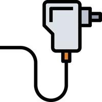 accesorio de computadora de carga de energía del adaptador - icono de contorno lleno vector