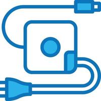 power adapter source computer accessory - blue icon vector
