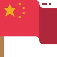 bandera país viaje china - icono plano vector