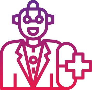 pharmacy robot ai artificial intelligence - gradient icon vector