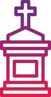 graveyard tomb tombstone dead halloween - gradient icon vector