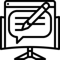 blog post content computer seo - outline icon vector