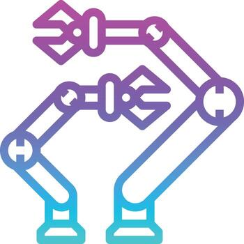brazos robóticos ai inteligencia artificial - icono degradado vector