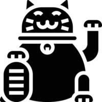 maneki neko dinero japón japoneses - icono sólido vector