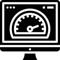 optimización aumentar la velocidad del sitio web seo - icono sólido vector