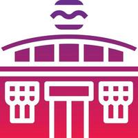 restaurant fast food hamburger eat building - solid gradient icon vector