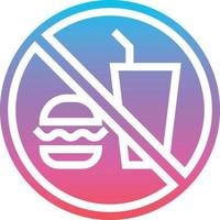 sin transporte de bebidas alimenticias - icono sólido degradado vector