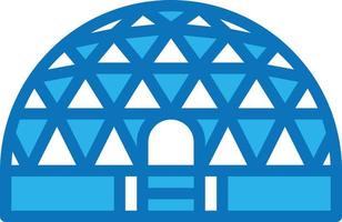 domo esfera espacio bola edificio - icono azul vector