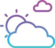 sun clouds cloudy sky - gradient icon vector