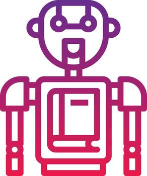 library robot ai artificial intelligence - gradient icon vector