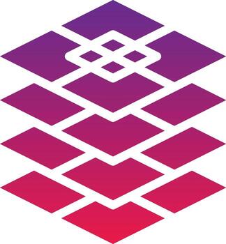 diseño creativo de capas - icono de gradiente sólido vector