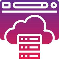 cloud hosting website database seo - solid gradient icon vector