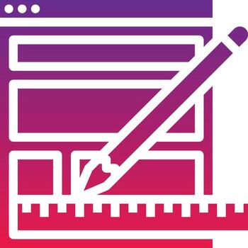 sitio web de diseño web crear creativo - icono de gradiente sólido vector