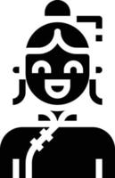 woman chinese avatar smile girl - solid icon vector