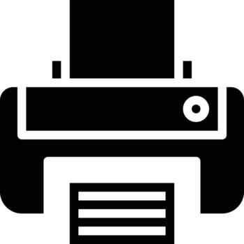 printer print paper computer accessory - solid icon vector