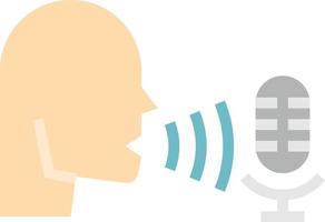 comando de voz hablar discurso multimedia - icono plano vector