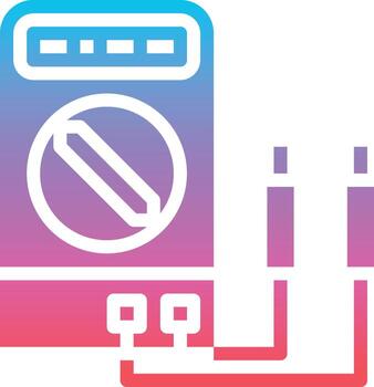 voltmeter tool electricity construction - gradient solid icon vector