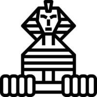 gran esfinge egipto hito esfinge antigua - icono de contorno vector