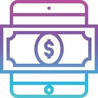 cash wallet digital tablet ecommerce - gradient icon vector