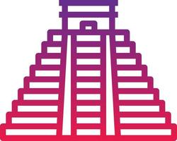 chichen itza mexico landmark building - gradient icon vector