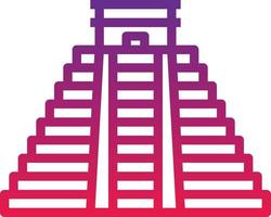 chichen itza mexico landmark building - gradient icon vector