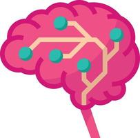 circuito cerebral ai inteligencia artificial - icono plano vector