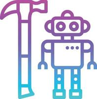 invention robot hammer creative - gradient icon vector