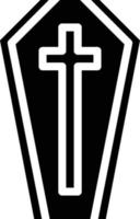 coffin corpse vampire tomb halloween - solid icon vector