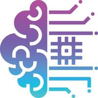 ai brain relate link creative connect - solid gradient icon vector