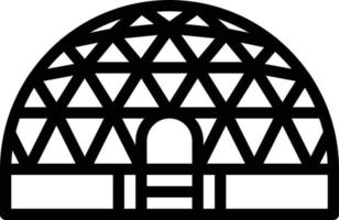 dome sphere space ball building - outline icon vector