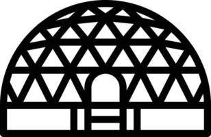 dome sphere space ball building - outline icon vector