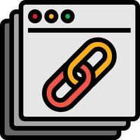 backlink website chain hyperlink seo - filled outline icon vector