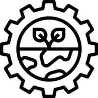 gear ecology world save function - outline icon vector