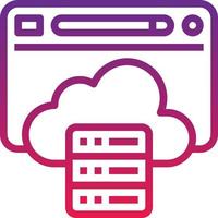 cloud hosting website database seo - gradient icon vector